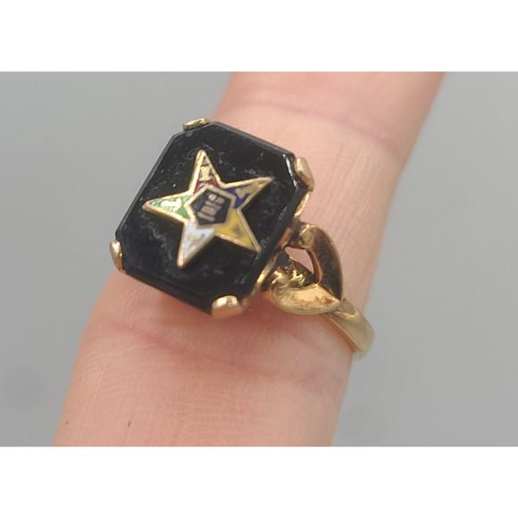 Vintage Masonic Ring 10kt Gold Filled Order Of The Eastern Star Size 6.5 - Picture 5 of 12